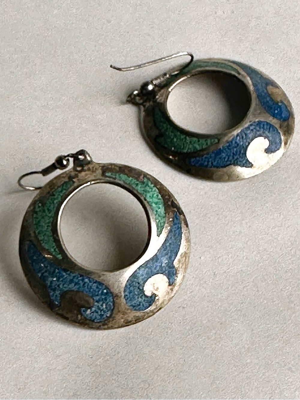 Alpaca Sterling Crushed Turquoise Earrings